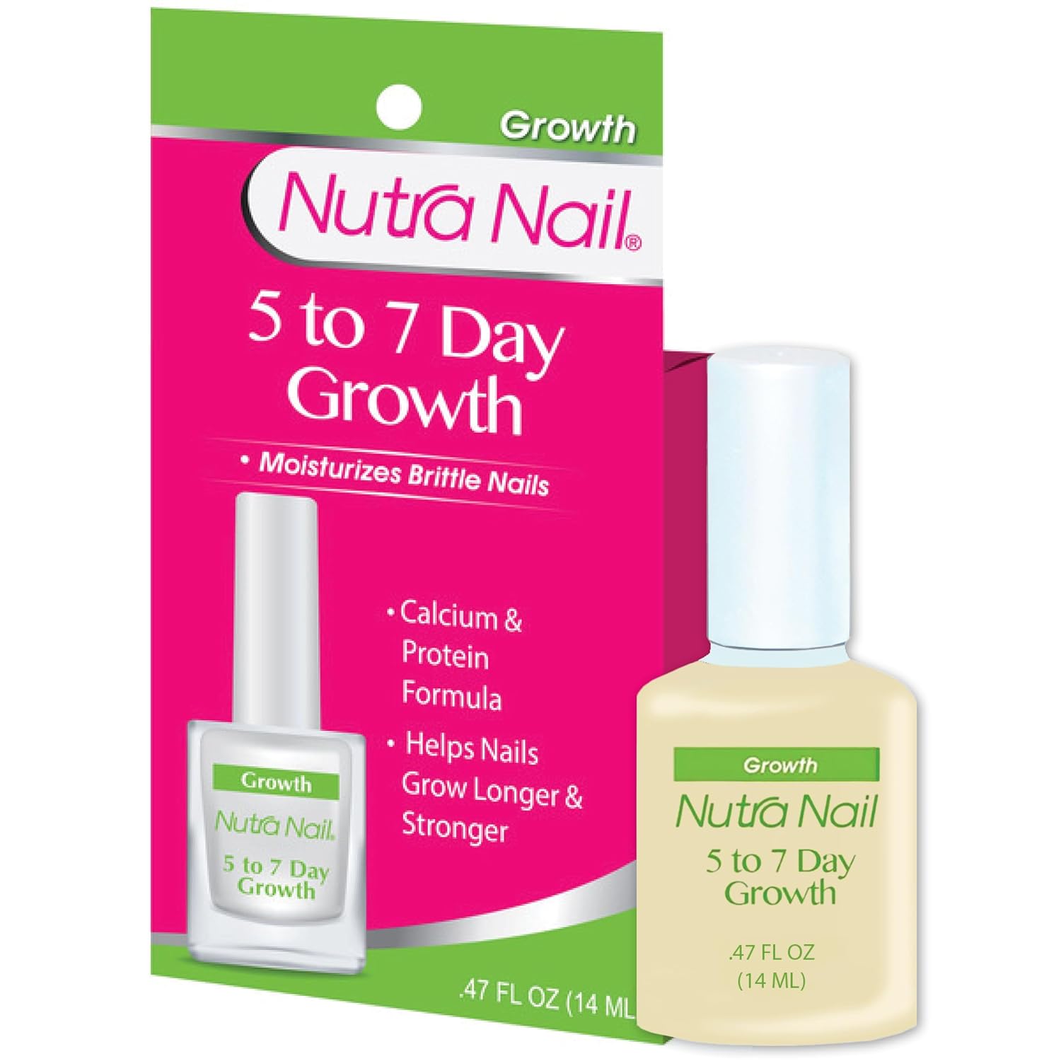 Nutra Nail 5 to 7 Day Growth Treatment – Fast Keratin Nail Hardener & Nail Strengthener for Thin Nails, Brittle & Damaged (0.47 Fl Oz)