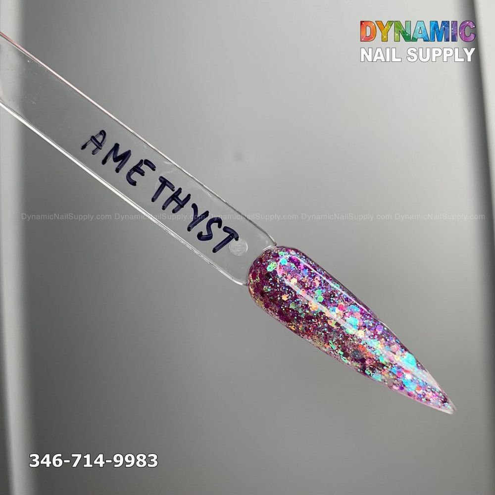 Amethyst glitter acrylic powder jar - 2