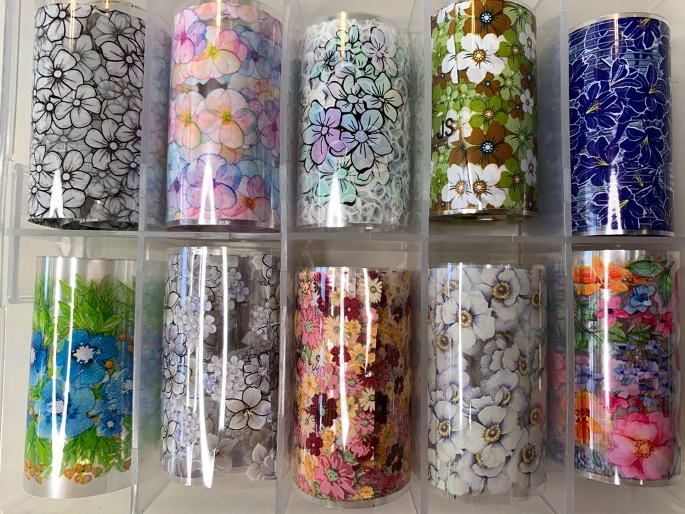 Spring floral nail transfer foils - 2