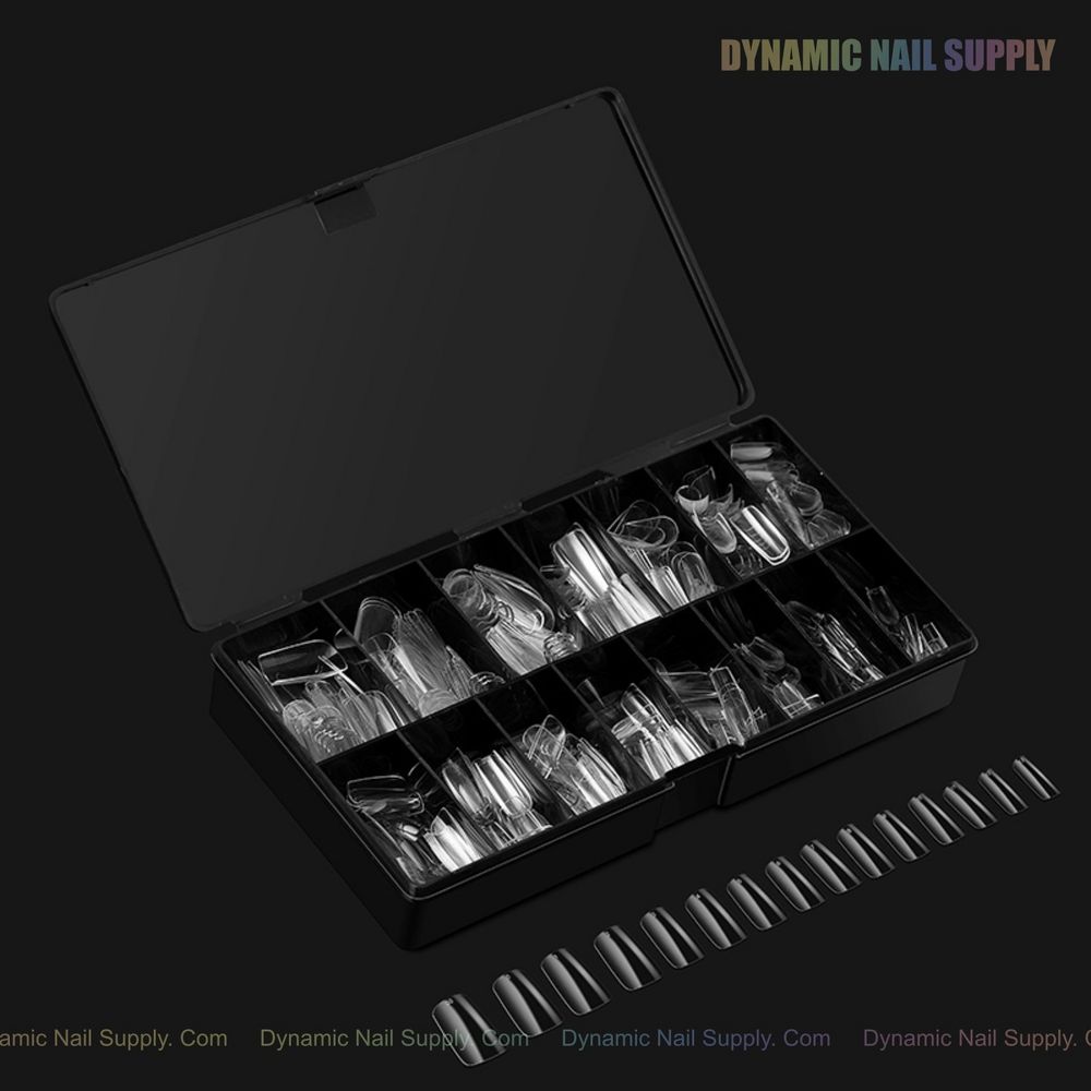 clear medium square Gel-X tips box - 12